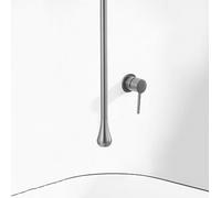 Robinet de Salle de Bains Robinet Encastré Au Plafond Robinet Mural Mitigeur Lavabo Moderne à Poignée Unique Eau Chaude/Eau Froide Gris