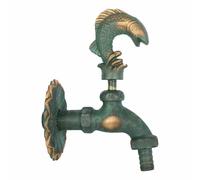 Robinet de sortie nostalgique poisson patiné 1/2"