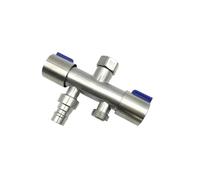 Robinet de toilette à Valve de distribution d'eau à double sortie, Angle en acier inoxydable 1 entrée 2 sorties 3 voies(B)