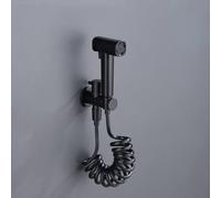 Robinet de toilette moderne à double sortie, mural, vanne d'angle à double jet, vanne céramique non électrique, tube Bourdon noir, G1/2"