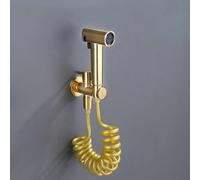 Robinet de toilette moderne à double sortie, mural, vanne d'angle à double jet, vanne céramique non électrique, tube Bourdon doré, G1/2"