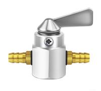Robinet de valve de carburant de moto 6 mm compatible avec les accessoires de carburateur de scooter, valve de commutateur de réservoir de carburant en alliage d'aluminium, 4,4 x 3,1 cm (argenté)