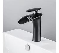 Robinet de vanité de salle de bain en laiton noir avec mélangeur à eau chaude et froide