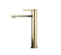 Robinet de Vasque à Poser Monobloc Or Brossé, Monocommande, Corps en Laiton Massif, Poignée en Alliage de Zinc