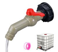 Robinet de vidange IBC, robinet Ibc avec filetage S60 x 6, joint d'étanchéité et bande d'étanchéité, accessoires de réservoir Ibc en polyéthylène, robinet d'écoulement de citerne d'eau de pluie