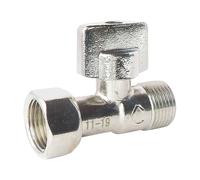 Robinet de WC 1/4 de tour droit nickelé brut M12/17 - Ecrou Prisonnier 12/17
