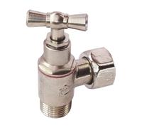 Robinet de WC équerre laiton nickelé M12/17 - Ecrou Prisonnier 12/17