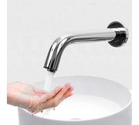 Robinet d'eau à capteur d'induction infrarouge mural, robinet d'évier de cuisine à eau froide et chaude en acier inoxydable commercial, distance de détection de 2,0 à 5,9 po, pour salle de bain, hôtel
