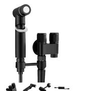 Robinet d'eau à double commande en acier inoxydable - Répartiteur de robinet 1 entrée/2 sorties for évier salle bain et cuisine, pulvérisateur buse réglable(Black style)