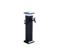 Robinet d'eau à montage au sol, Solar LED Outdoor Garden Faucet With Double Outlet And Multiple Sizes(60.5x16cm/24x6in)