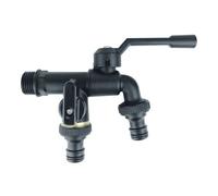 Robinet d'eau avec deux sorties et valve Cuivre 3/4