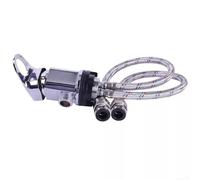 Robinet d'eau chaude et froide à levier unique avec queue pour camping-cars, caravanes en acier inoxydable avec mitigeur de douche monté avec poussoir de 400 mm compatible