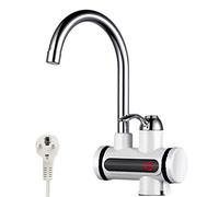 Robinet d'eau chaude instantanée 230 V 3000 W - Chauffe-eau électrique instantané - Avec affichage numérique LED - Robinet de chauffage électrique en acier inoxydable rotatif à 360° - Pour cuisine
