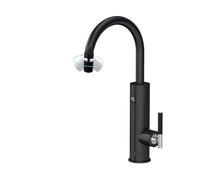 Robinet d'eau chaude instantanée avec buse d'extension Flexible, robinet électrique 220, bec universel, chauffant en acier inoxydable(Black)