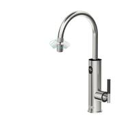 Robinet d'eau chaude instantanée avec buse d'extension Flexible, robinet électrique 220, bec universel, chauffant en acier inoxydable(Silver)