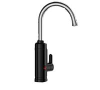 Robinet d'eau Chaude instantanée Haut de Gamme, indicateur LED, pivotant à 360°, Chauffage Rapide 30-60°C, étanchéité IPX4 - Idéal pour évier de Cuisine (Noir)