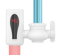 Robinet d'eau chaude instantanée - Robinet de chauffage immédiat - Rotatif à double mode avec écran numérique LED pour activités de plein air, camping, salle de bain, cuisine, petits appartements