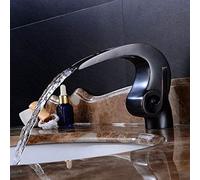 Robinet d'eau Continental Bassin Chaud et Froid Noir Robinet Ancien Robinet d'eau Noir Brossé Au-Dessus du Comptoir Bassin Eau Chaude et Froide Robinet Cascade Robinet/Noir