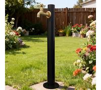 Robinet d'eau de jardin à montage vertical carré noir, source d'hydratation extérieure autoportante, antigel, bouche d'eau sans gel pour l'irrigation/lavage(B-Height: 60cm/23.6in)