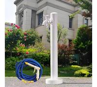 Robinet d'eau de jardin - Bouche d'incendie au sol en acier inoxydable avec pistolet pulvérisateur pour l'irrigation et le lavage en extérieur dans les pâturages de ferme et le jardin