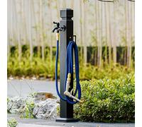 Robinet d'eau de jardin, colonne d'eau extérieure avec robinet et pistolet pulvérisateur, bouche d'arrivée montée au sol pour l'irrigation et le lavage de l'arrière-cour