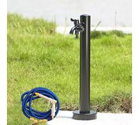 Robinet d'eau de jardin en acier inoxydable avec pistolet pulvérisateur, bouche d'incendie rétro pour irrigation extérieure, pâturage et lavage de jardin (noir, 60 cm)