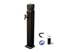 Robinet d'eau de jardin en acier inoxydable - Double sortie, design carré vertical pour une irrigation et un lavage efficaces, robinet de jardin durable et résistant à la rouille