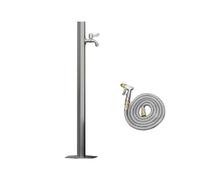 Robinet d'eau de jardin en acier inoxydable résistant au gel - Bouche d'eau verticale, fontaine à eau décorative - Pistolet pulvérisateur télescopique en aluminium, 7,5, une couleur, 6 x 86 cm