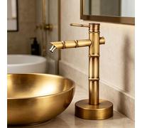 Robinet d'eau de lavabo d'intérieur, robinet d'eau en laiton doré monté au sol pour jardin, ferme, pâturage, arrière-cour, colonne d'eau extérieure