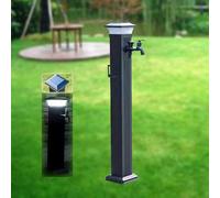 Robinet d'eau d'extérieur avec lumière LED solaire et résistant au gel - 104 cm - Robinet avec double robinet - Idéal pour un accès facile et une utilisation dans le jardin