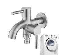 Robinet d'eau double sortie de jardin, double robinet de jardin | Robinet extérieur en acier inoxydable Robinet d'eau à double sortie - Robinet de jardin bidirectionnel avec sortie de tuyau d'eau