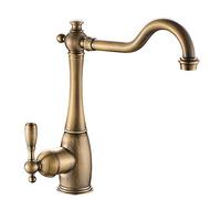 Robinet d'eau en Laiton Rome/Robinet Antique Robinet d'eau Chaude et Froide Robinet d'évier de Cuisine Rotatif à Levier Unique Robinet de lavabo Tapxer/d (Bronze Antique)