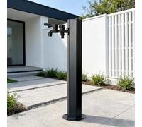 Robinet d'eau extérieur à colonne d'eau de jardin, robinet d'eau à montage au sol en acier inoxydable - Robinet à double bec pour lavage de voiture et arrosage(Double-spout faucet Height: 60cm)