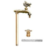 Robinet d'eau extérieur encastré dans le sol, Garden Dragon Faucet Outdoor Freestanding Antifreeze All Copper Multicolor Multiple Sizes(Gold,60cm/24in)