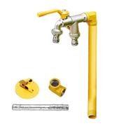 Robinet d'eau extérieur encastré dans le sol, Stainless Steel Vertical Garden Faucet Double Outlet Antifreeze Outdoor Multicolor Multiple Sizes(Yellow,60cm/24in)