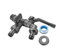 Robinet D'eau Extérieur - Robinet Antigel Robuste | De En De Zinc À Double Sortie À 2 Voies | Séparateur De Tuyau D'arrosage 5.98x4.33in, Pour Lavage De Voiture, Fleurs,