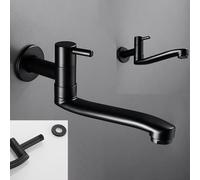 Robinet d'eau froide à poignée unique avec design rotatif, fabriqué en acier inoxydable 304 résistant pour évier de cuisine ou serpillère (36 cm)