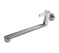 Robinet d'eau froide simple rotatif mural en acier inoxydable avec aérateur nid d'abeille pour un débit contrôlé sans éclaboussures et une portée flexible, convient pour (25 cm)