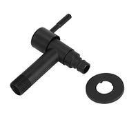 Robinet d'eau Mural à Ouverture Rapide en Acier Inoxydable Noir G1/2 Filetage Mâle pour Machine à Laver Salle de Bain et Jardin