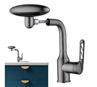 Robinet d'eau, robinet de salle de bain avec poignée unique, bec rotatif anti-fuite, matériel de flux, luminaire moderne pour buanderie, toilettes, douche et tâches de lavage quotidiennes, ABS