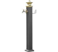 Robinet d'eau sur pied en acier inoxydable, Colonne d'eau extérieure à 2 robinets, irrigation et lavage du jardin, 17x17x(72-112) cm(17 * 17 * 112cm)