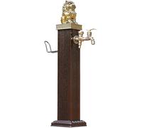 Robinet d'eau sur pied en acier inoxydable, Pilier de robinet congélation extérieur, tête lion doré, marron, 2 tailles, jardin(17 * 17 * 76cm)