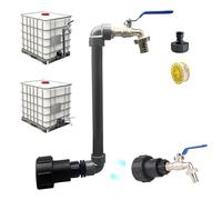 Robinet d'écoulement IBC en laiton - Accessoire de réservoir IBC - Col de cygne - Rallonge pour réservoir d'eau de pluie de 1000 l - Raccord IBC - Pour réservoir d'eau de pluie - S60 x 6, 3/4