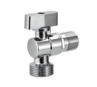 Robinet d'équerre en alliage de zinc avec chrome poli : raccord de 1/2 x 3/4 pouces pour salle de bain et cuisine, design robuste pour une installation facile dans les espaces restreints, argent