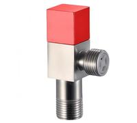 Robinet D'Équerre Universel Clapet Anti-Retour Carré G1/2 En Acier Inoxydable 304 Pour Chauffe-Eau Arrivée D'Eau Chaude Et Froide Wc Salle De Bain Étiquette Rouge