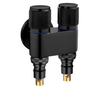 Robinet D'Équerre Universel Vanne De Dérivation À Trois Voies En Cuivre G1/2 Une Entrée Deux Sorties Double Sortie D'Eau Pour Deux Machines À Laver Noire