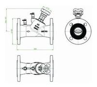 Robinet d'équilibrage OVENTROP Hydrocontrol VFC - PN 16 DN 80 - Brides selon DIN-EN 1092-2 des deux côtés, avec 2 prises de pression, fonte grise - 1062652 G