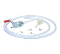 Robinet d'essence Simson Schwalbe KR51, M16 x 1, sortie en bas, avec long levier métallique + filtre, tuyau et agrafes