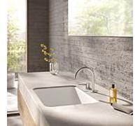Robinet à deux trous Herzbach DEEP iX 18.022210. 2000 .09 140 mm avec drain PUSH en acier inoxydable