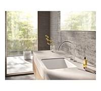 Robinet deux trous Herzbach DEEP iX 18.022220.2.09 220 mm sans bonde en acier inoxydable